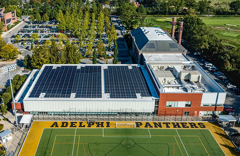 Adelphi University Expands Renewable Footprint with New 295-kW Rooftop Solar Installation and Sports Center Roof Replacement